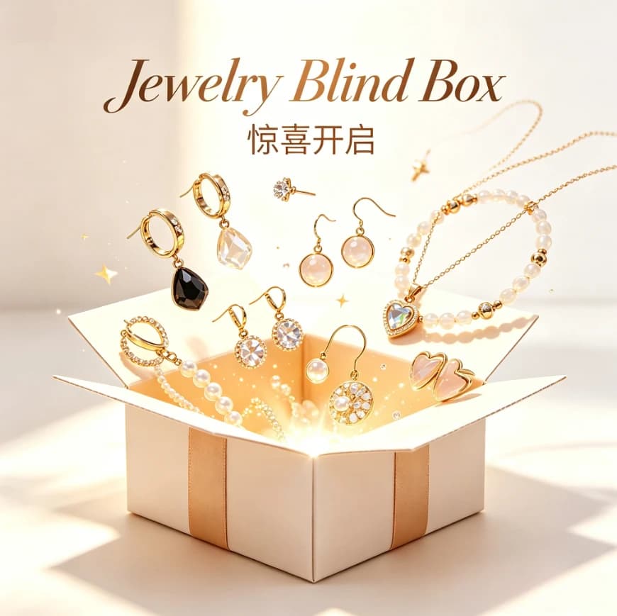 Daily Matching Small Jewelry Blind Box Random Earrings Necklaces Bracelets Surprise Gift Box