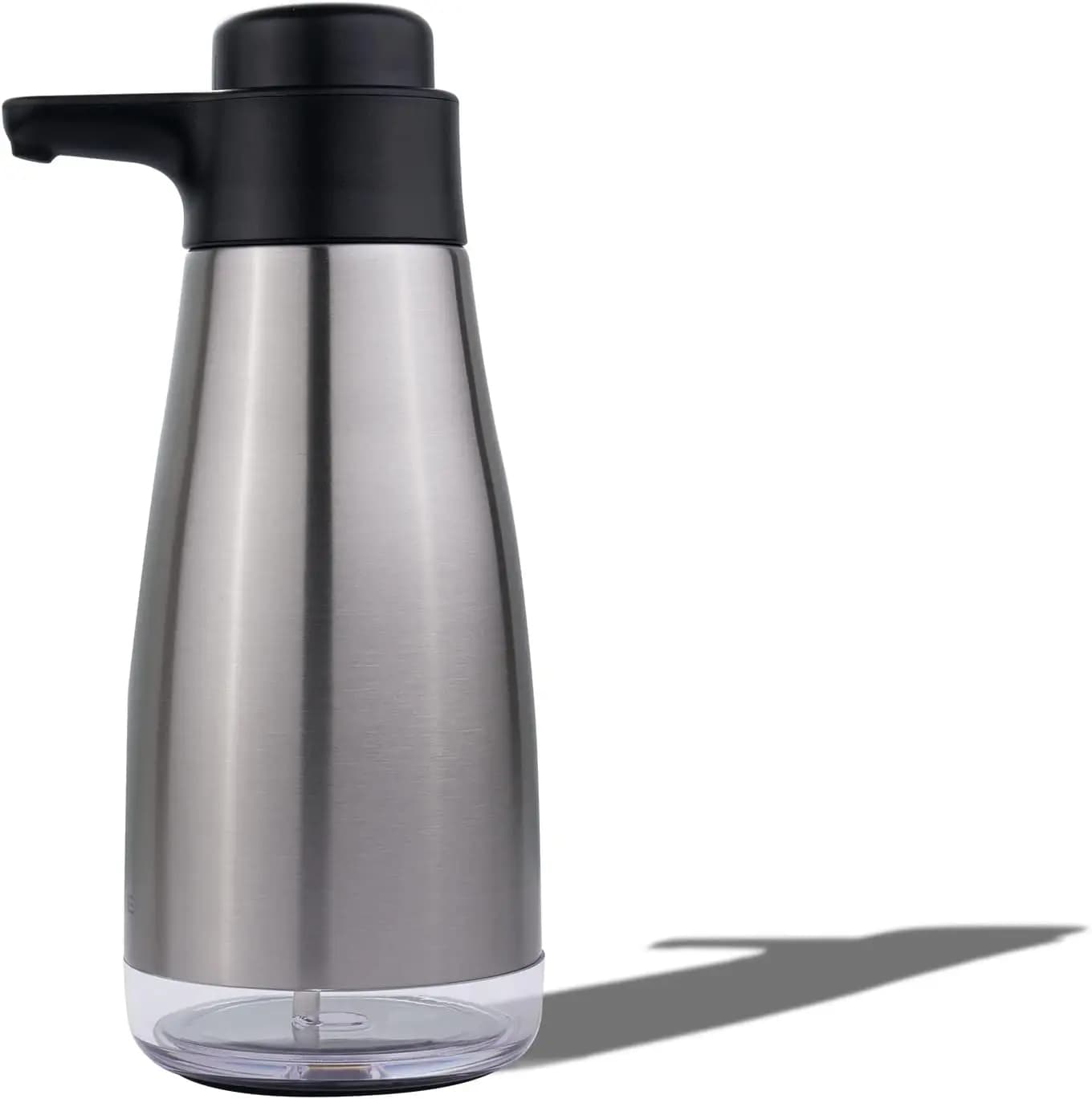 Dispenser di Sapone Liquido in Acciaio Inox da 15oz per Sapone per Piatti e Mani con Pompa Facile e Finestra Trasparente