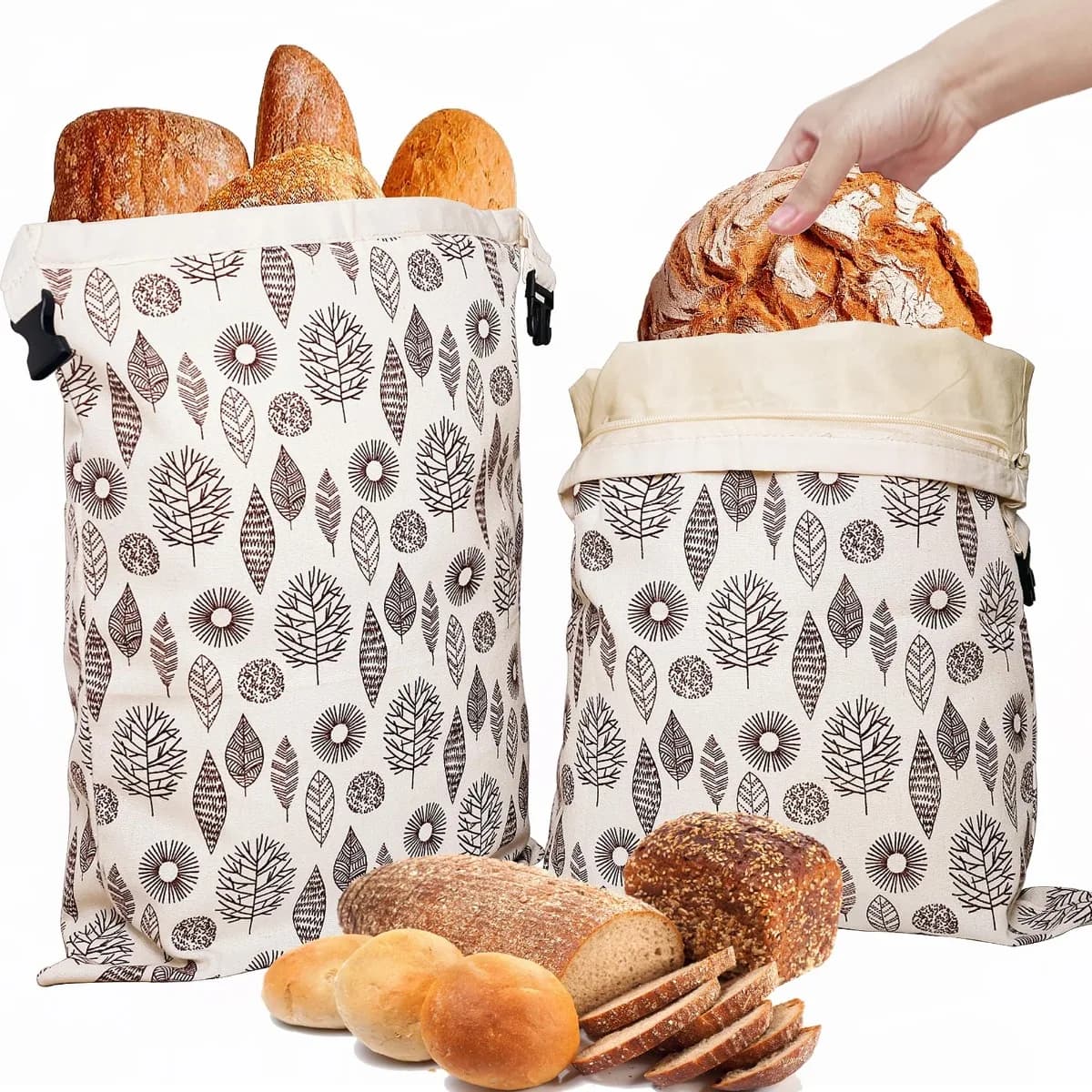 Sacchetti di pane riutilizzabili in cera d'api per frigorifero congelatore Sacchetti di stoccaggio in cotone foderato in cera d'api naturale Conservazione ermetica per la freschezza