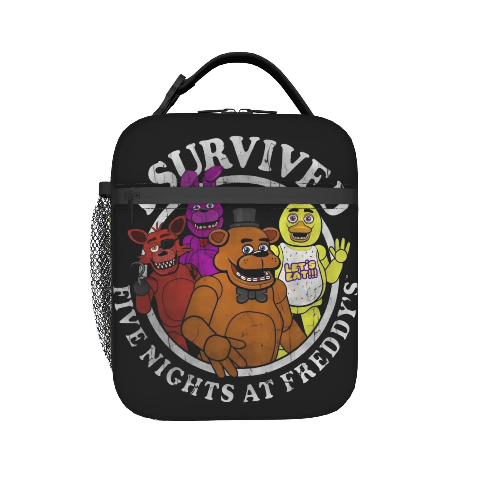 Custom FNAF At Freddys Thermal Insulated Lunch Bags Horror Game Resuable Lunch Container Outdoor Picnic Multifunction Food Box