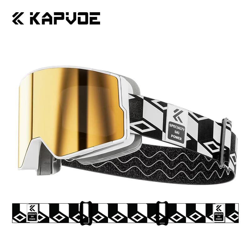 Kapvoe Snowboard Neve Occhiali da sci all'aperto Occhiali da sci invernali colorati UV400 Occhiali da motoslitta con lenti magnetiche antiappannamento