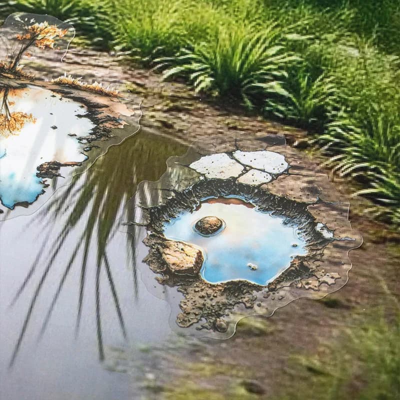 1Pak/3Pack Landscaping PET Stickers Decorative Collage Bottoming Landscape 10pcs/pack Puddle Path Series Material