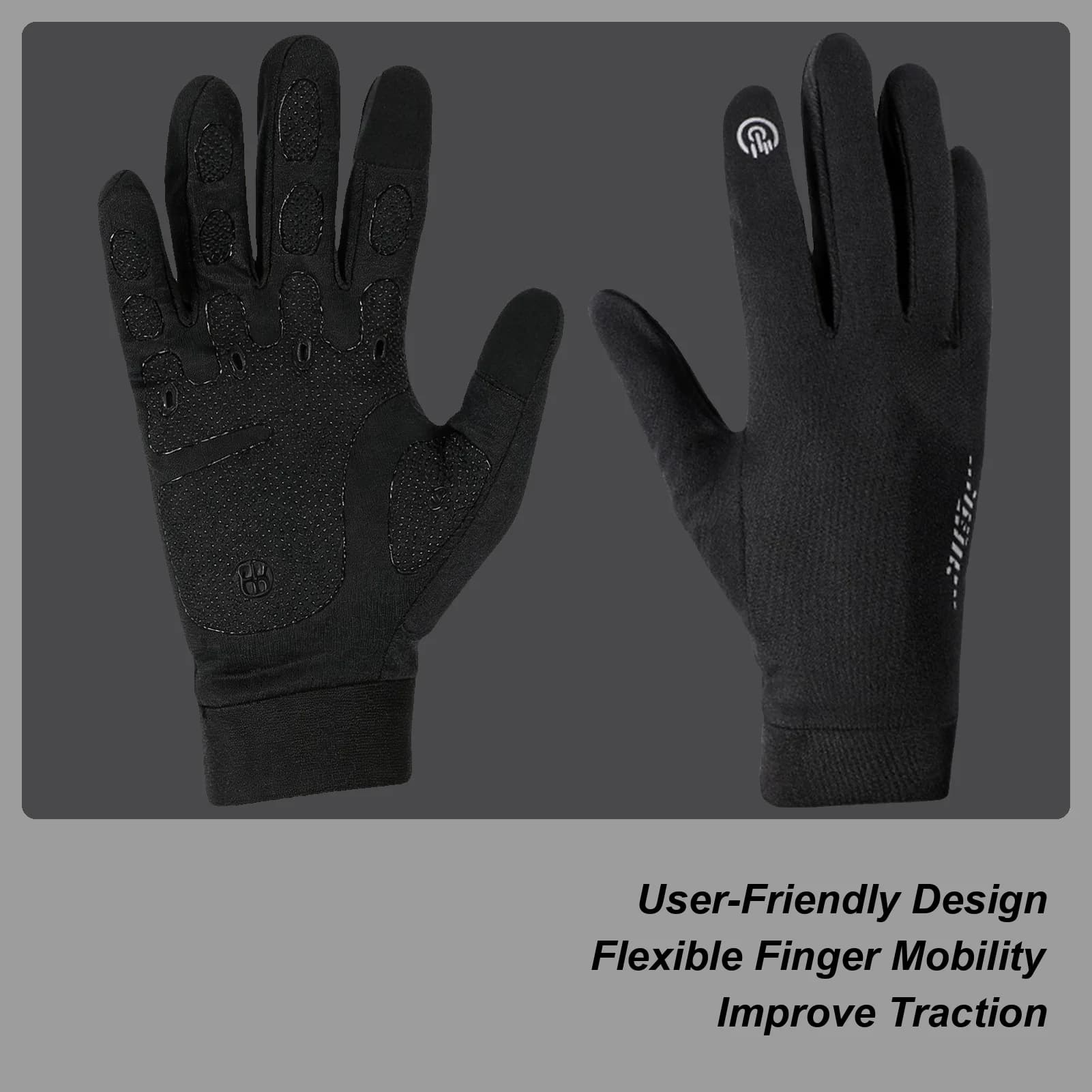 Guanti da ciclismo invernali Guanti da bici termici antivento e touchscreen compatibili con la stagione fredda per la sicurezza della guida notturna