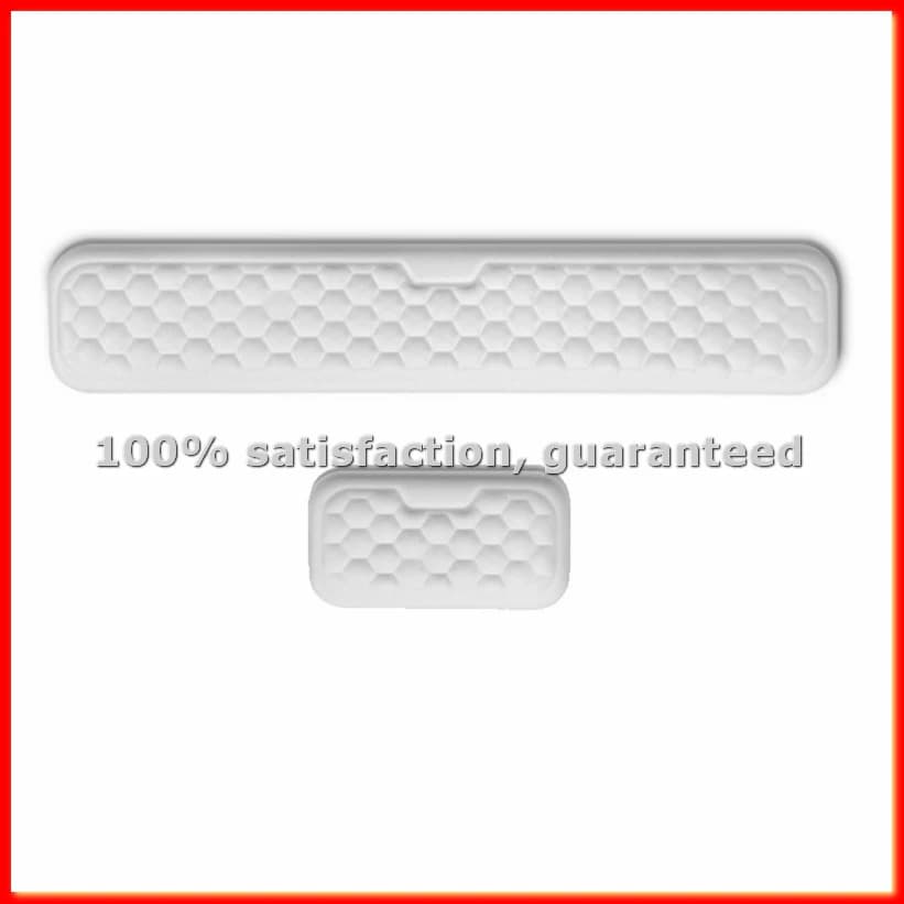 Tappetino per mouse da scrivania in memory foam con poggiapolsi in silicone per tastiera e mouse, bianco - A13G