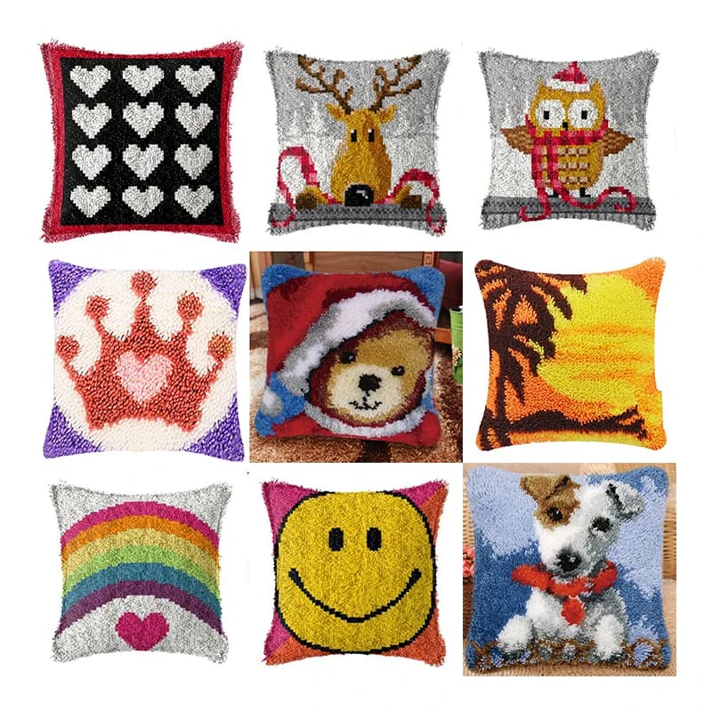 Kit di ganci di chiusura a reticolo d'amore Cuscini artigianali fai da te Fodera per cuscino incompiuta Kit di uncinetto per cuscino con gancio di chiusura artigianale