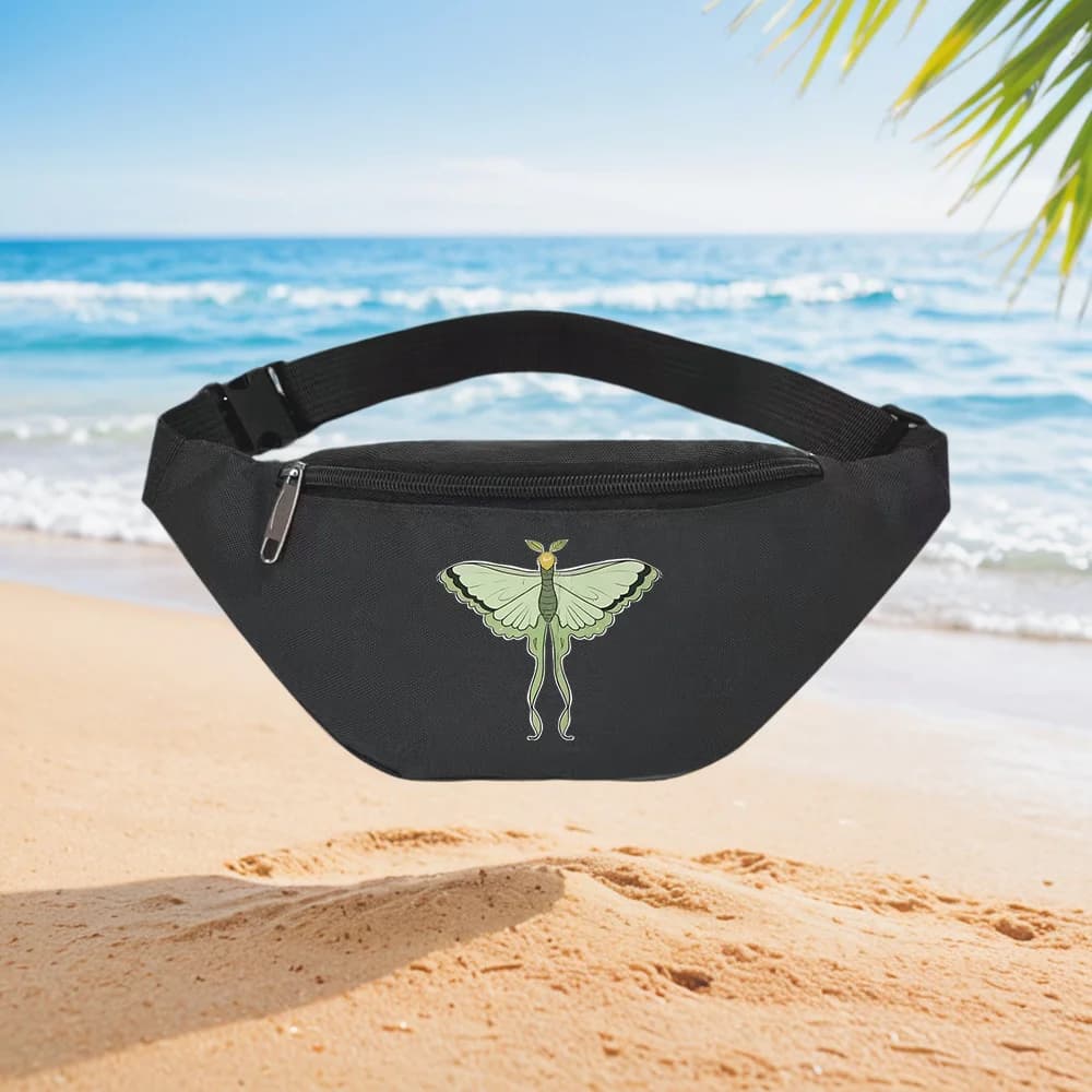 Elegante design Luna Moth Portafoglio alla moda Zaino in vita Borsa a tracolla Borsa da strada Casual Sportiva Semplice Design stampato unico
