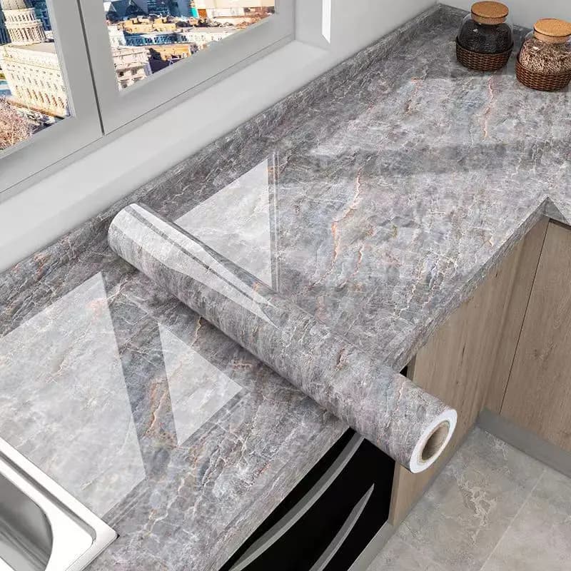 40cm wide self-adhesive marble wall decals in vinyl waterproof contact paper for home decoration of kitchen decorative film