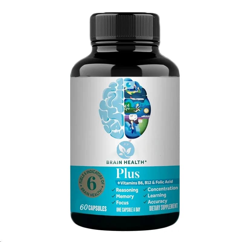 Memory capsules and supplement Plus 60 capsules, improve mental clarity, improve vitamins B6, B12, phosphatidylserina
