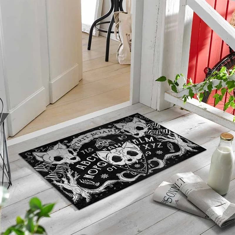 Tappetino gotico scuro per bagno domestico, tappetino resistente allo sporco per ingresso, tappetino decorativo nero resistente all'usura