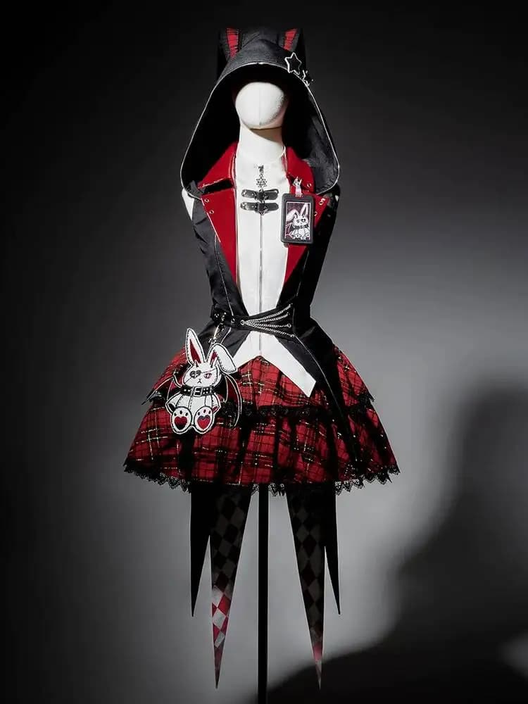New Rock Rabbit Lolita Dark Subculture Punk Style Hottie Tops Skirt Stage Costume Fiesta Carnival Halloween Cos Cosplay