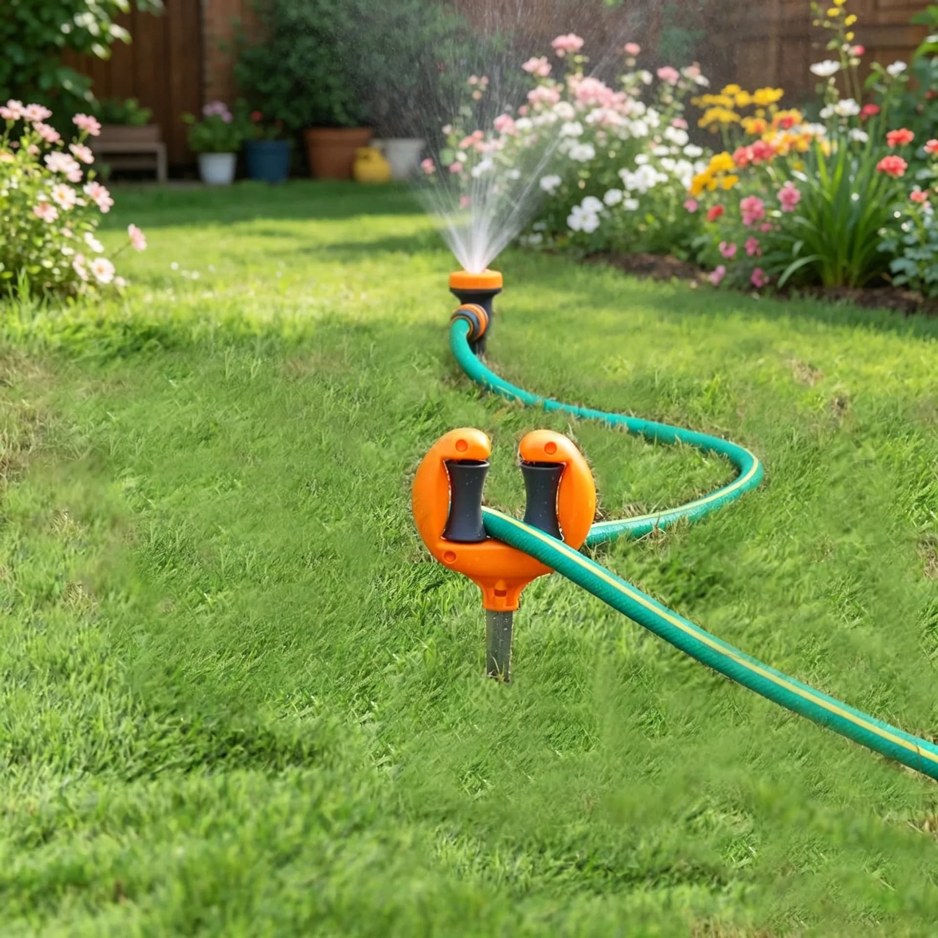 Set of 2 Supports for Garden Hose, Placer for Hose Irrigation for Flowers and Trees
