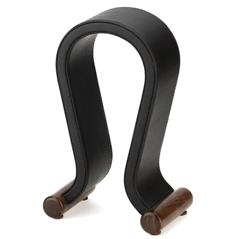 Supporto per cuffie in pelle a forma di U ABNH, supporto da tavolo per cuffie da gioco per PC, appendiabiti per auricolari, nero