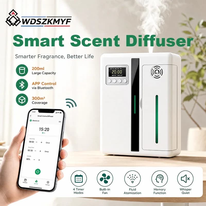 200ML Commercial Scent Machine Wall Mounted Built-in Fan Aroma Diffuser Large Space Scent Diffuser For Hotel Lobby Spa Residence