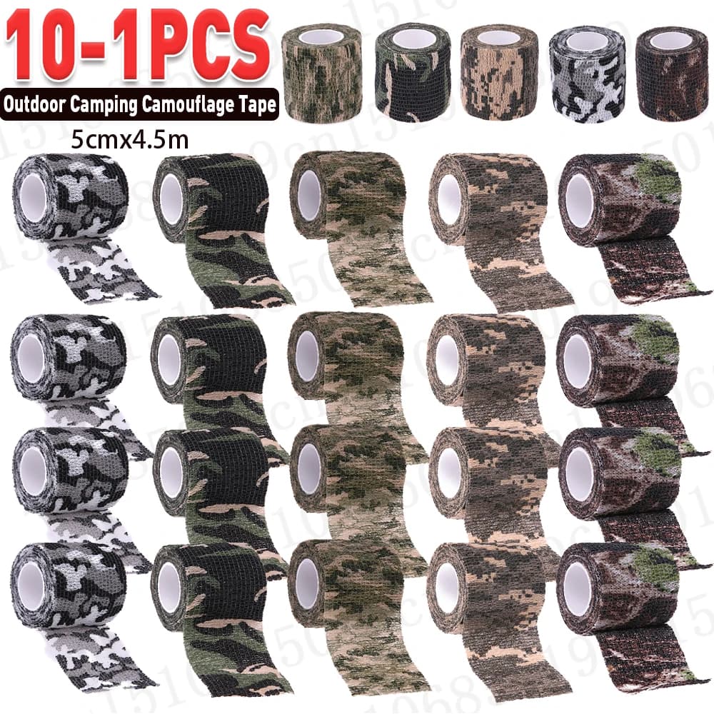 10/5/1PCS Camouflage Nastro Avvolgente Elastico Caccia Travestimento Elastoplast Protezione Sportiva Caviglia Ginocchio Dito Braccio Benda Accessori