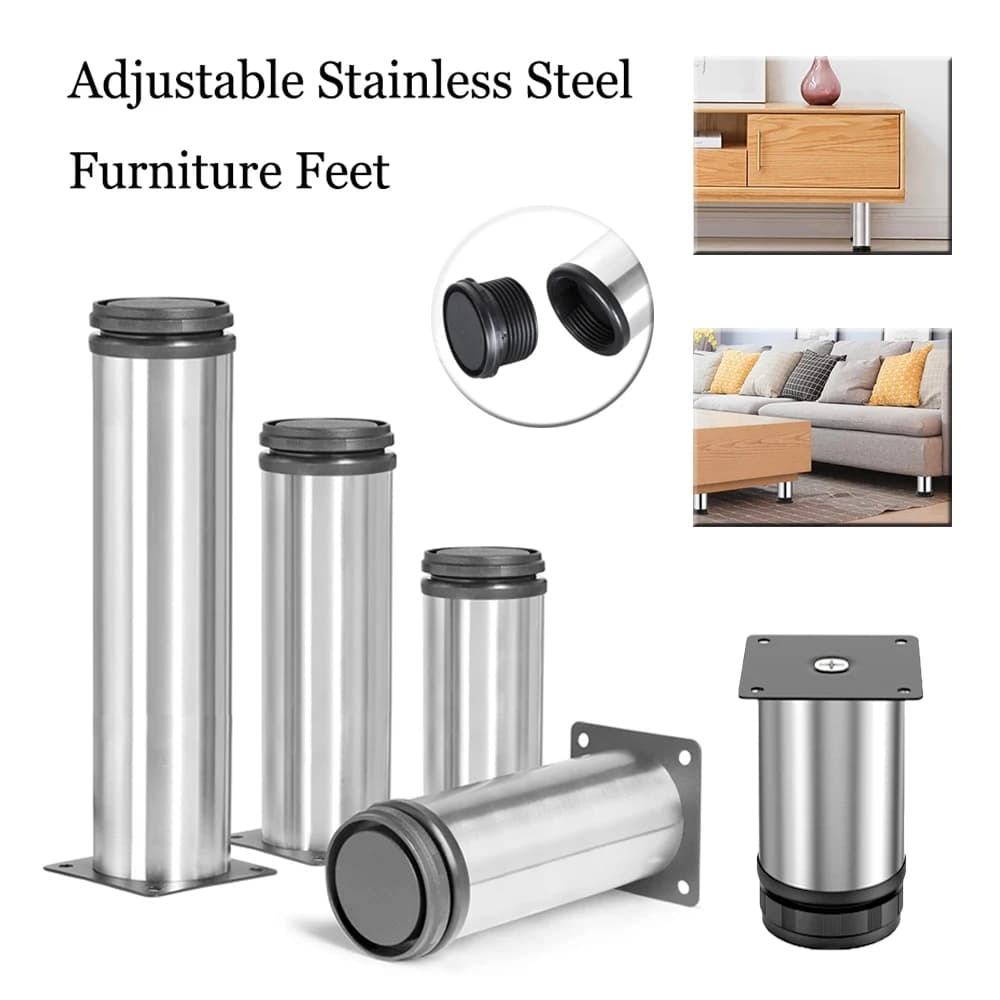 1 pz 5-35 cm mobili regolabile divano letto gamba in acciaio inox tavolo letto divano armadio piedi piedi gambe piede di ricambio in metallo