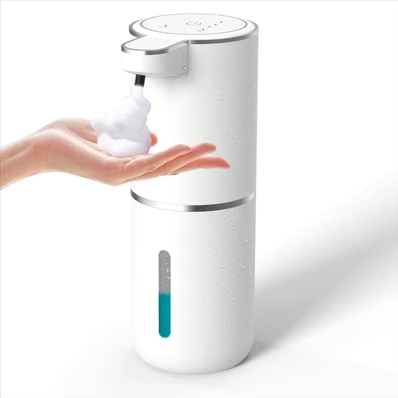 【RABATT】Dispenser automatico di sapone schiumogeno, dispenser di sapone schiumogeno senza contatto ricaricabile tramite USB da 380 ml con 4 livelli regolabili