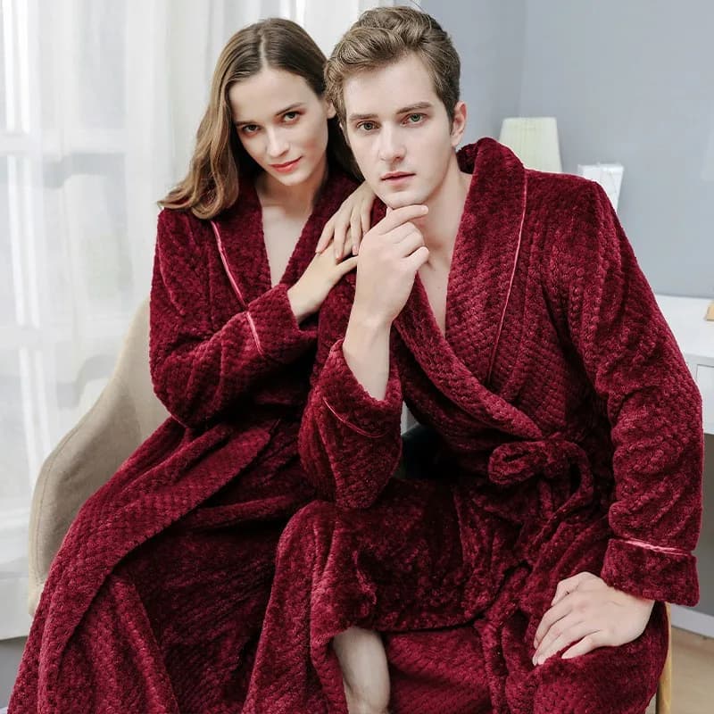 PLUS SIZE 3XL flanella coppia Sleepwear accappatoio nuovo inverno caldo lungo camicia da notte indumenti da notte Casual Coral Fleece Homewear Nightwear
