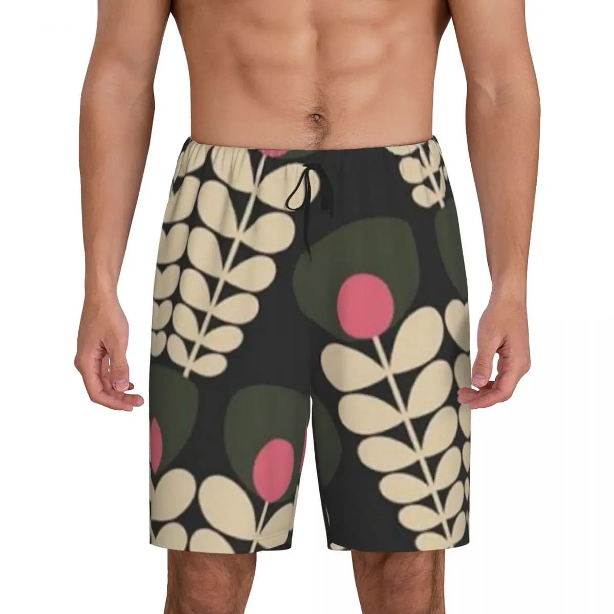 Custom Orla Kiely Floral Short Pajama Pants Men Sleepwear Sleep Lounge Bottom Shorts Sleeping Pants