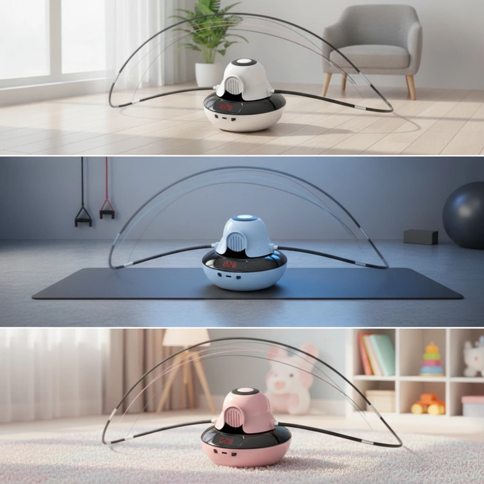 Automatic Rope Skipping Machine Hands-Liberated Jump Rope Machine with Controller Control Fitness Equipment Portable Wireless