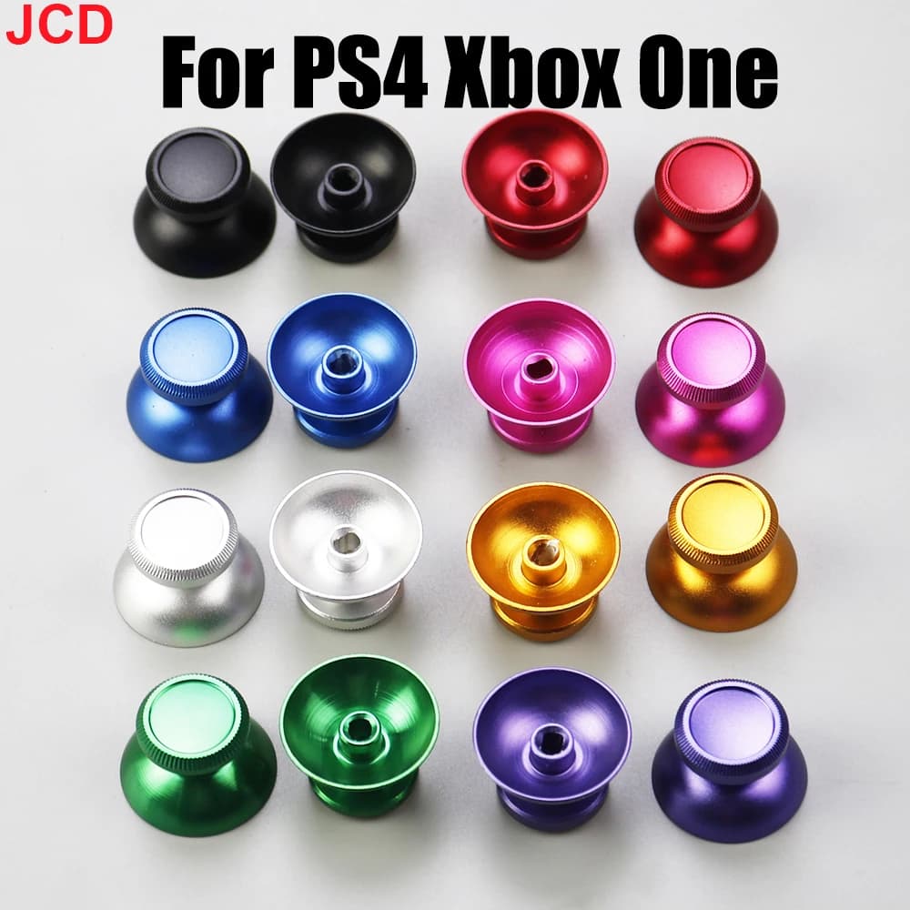 JCD 2 pezzi in metallo Joystick Grip Cap analogico Thumb Stick Cover per PS4 Xbox One Gamepad Controller Thumbstick Sostituzione