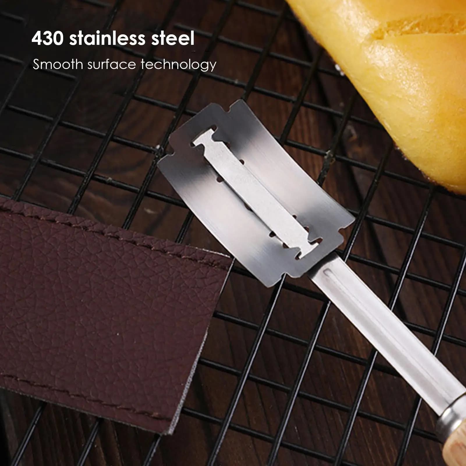 Stainless steel bread sorting knife with replaceable cutters Curved slicer knives for kitchen bread