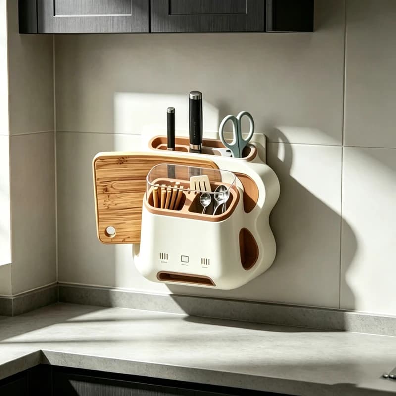 AOLIVIYA Modern Creative Integrated Kitchen Knife Organizer Rack For Chopstick Holder Scissors Cleaver Storage A659827