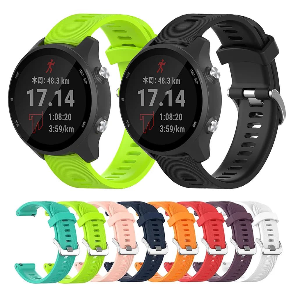 Cinturino in silicone da 20 mm per Garmin Forerunner 245 245M 645 Smart Watch Band cinturino di ricambio per Garmin Vivoactive 5 Venu