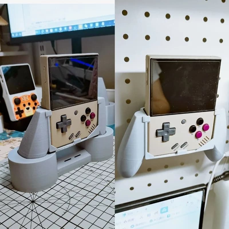 Per Miyoo Mini Plus Stampa 3D Console di gioco Gamepad a mano Maniglia per impugnatura Base per palmo Display Supporto per piastra con foro per tavolo
