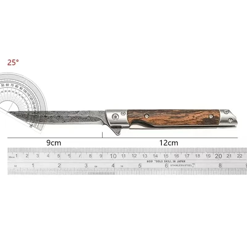 Coltello pieghevole modello Damasco Coltello pieghevole multiuso da campeggio esterno Coltello tascabile ad apertura rapida Coltello pieghevole in acciaio inossidabile
