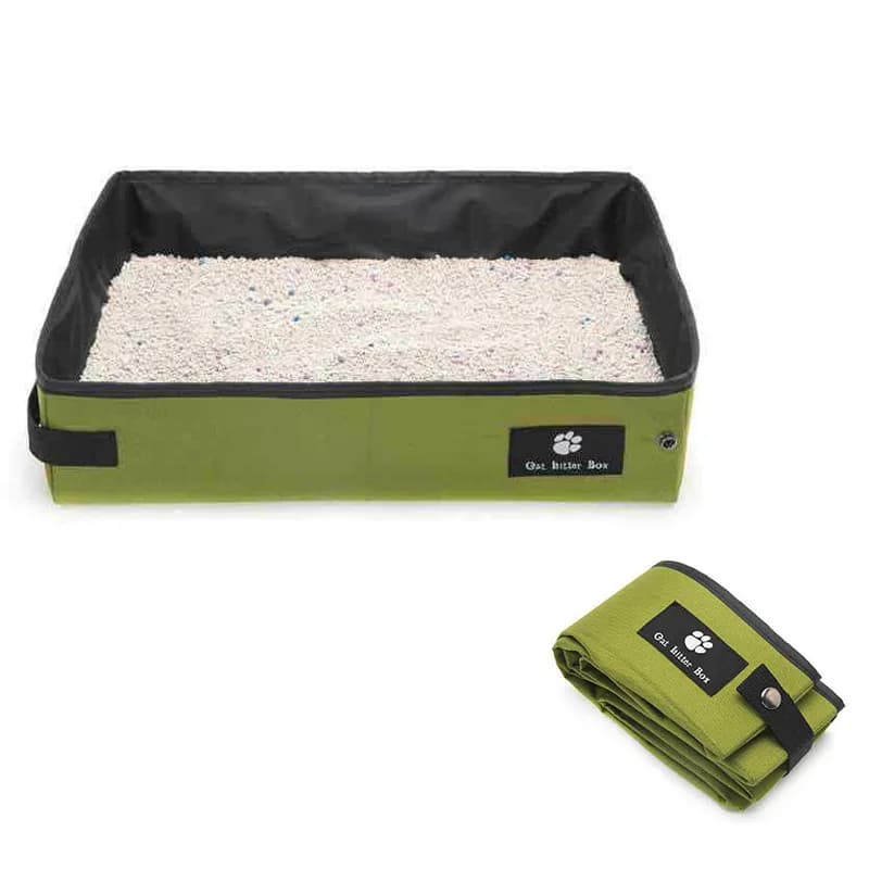 Forniture per gatti all'ingrosso, lettiera per gatti portatile pieghevole impermeabile, forniture per animali domestici per uso esterno, toilette per gatti pieghevole portatile