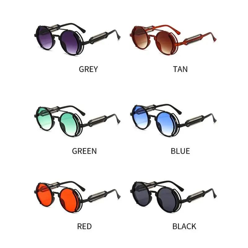 2026 NEW Classic Gothic Steampunk Sunglasses Luxury Brand Design High Quality Men and Women Retro Round Pc Frame Sunglasses