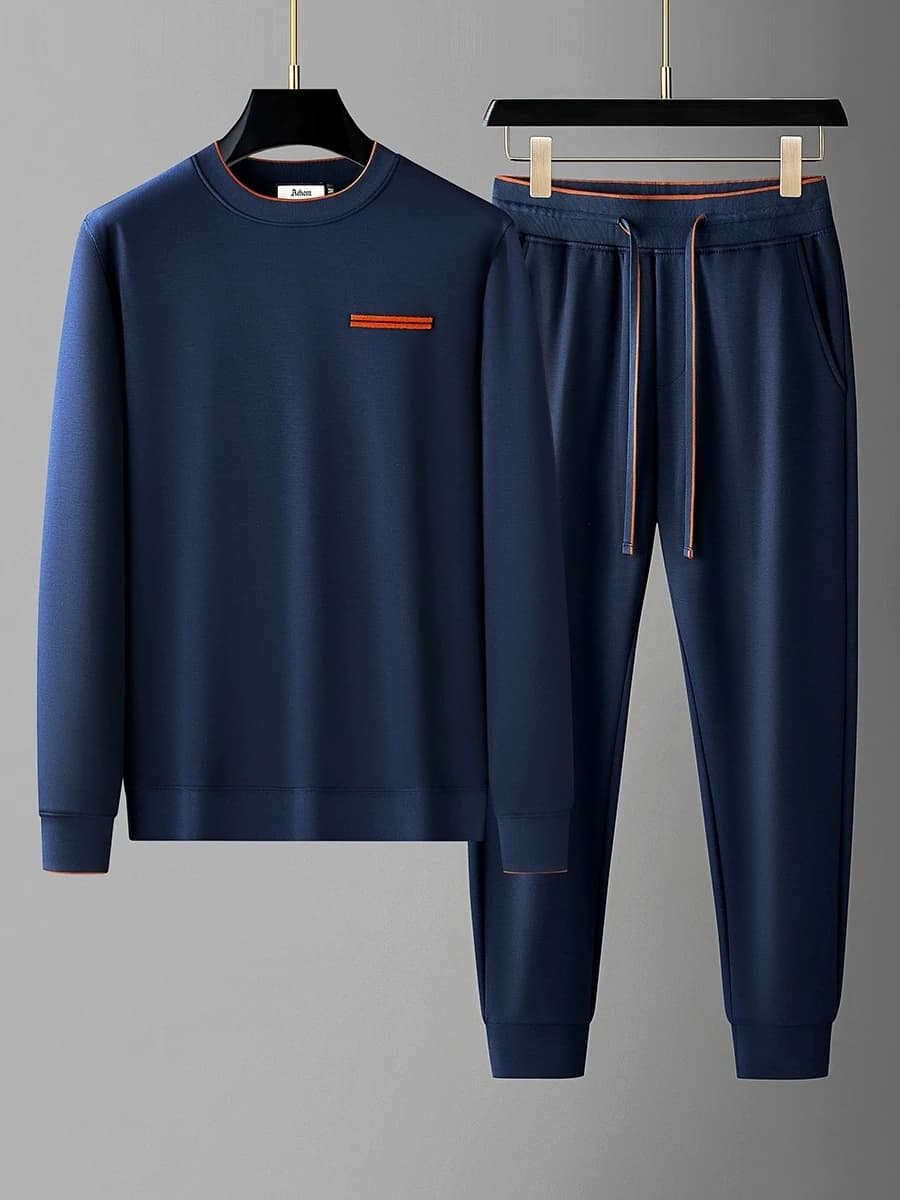 JSBD Autumn Light lusso all-in-one tinta unita felpa con cappuccio in due pezzi moda uomo slim girocollo tuta sportiva casual