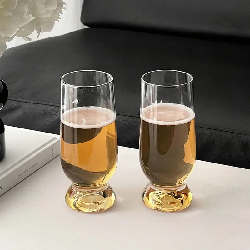 Bicchiere da birra in vetro, bicchieri da birra premium Golden Mountain Craft, tazze da birra con bozze di grano, tazza per bevande fredde, bicchieri da vino e succo
