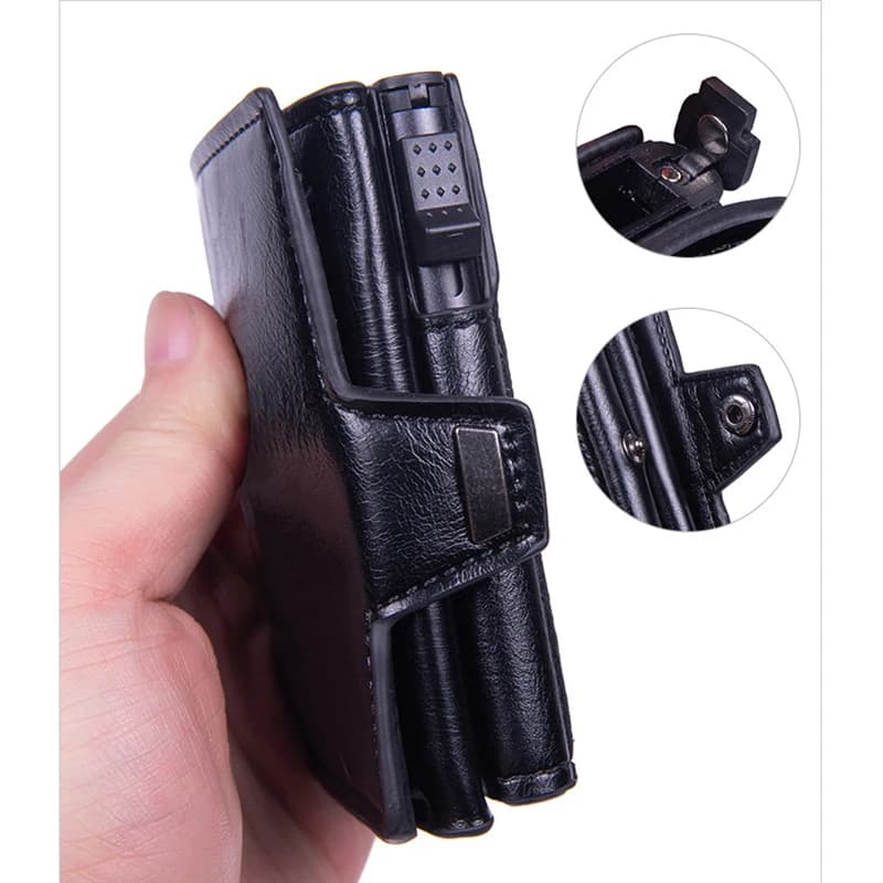 Portafoglio per carte pop-up intelligente di marca per uomo Porta carte in pelle PU RFID Porta carte da donna sottile con cerniera con porta carte con scomparto per appunti