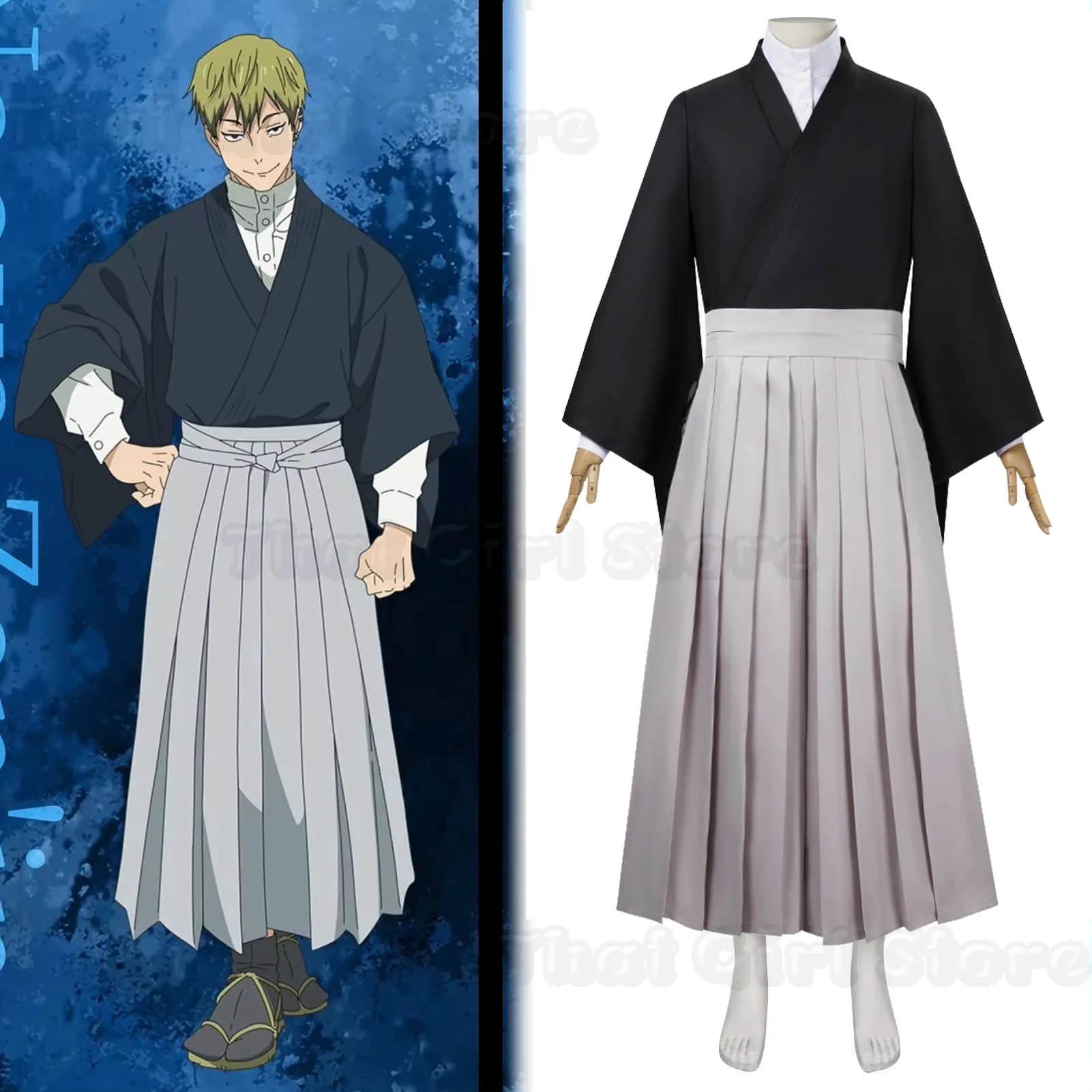 Unisex Anime Zenin Naoya Cosplay Costume Kimono Top Pants Shirt Halloween Christmas Convention Gifts