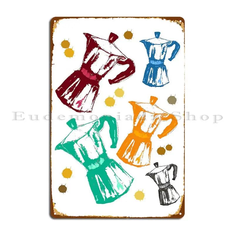 Metal Plate for Coffee Machine Poster Club Wall Decoration Design Club Bar Custom Metal Plate Poster