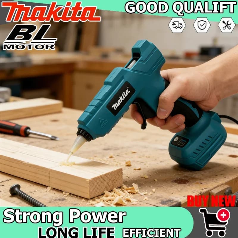Pistola per colla a caldo Makita senza fili, utensile elettrico a batteria, per stick di colla da 11 mm, saldatura a caldo, pistola ad aria calda per artigianato domestico e fai da te