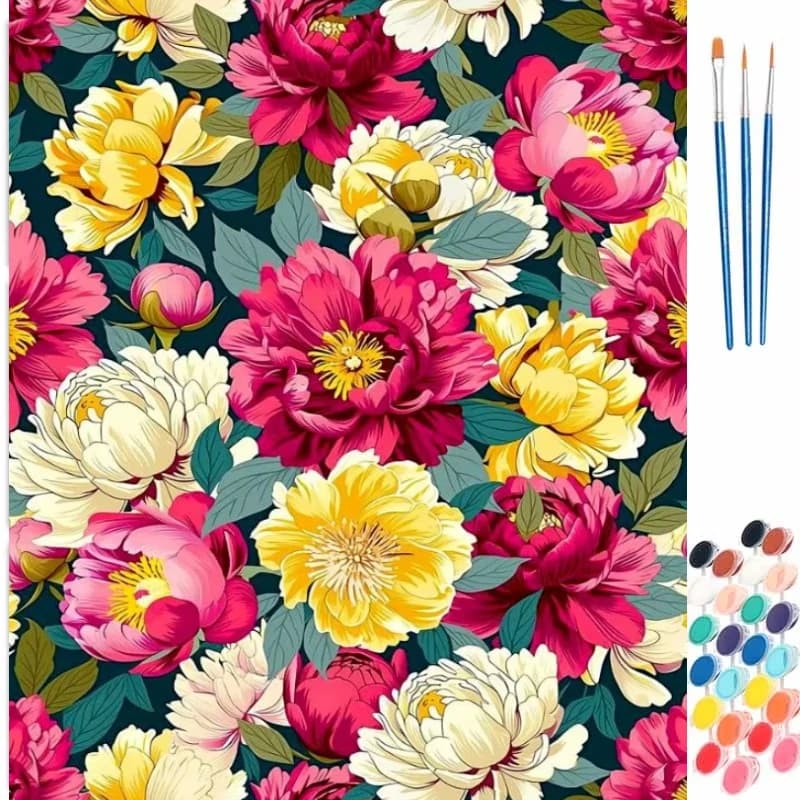 Flower Painting By Numbers Arts and Crafts Picture Paint Flower Acrylic Paint Handiwork Art Picture with Numbers