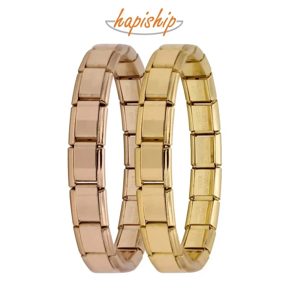 Hapiship Top Donna Ragazza Gioielli 9mm Larghezza Itanlian Bracciale con ciondoli elastici Moda Bracciale in acciaio inossidabile Gioielli G096