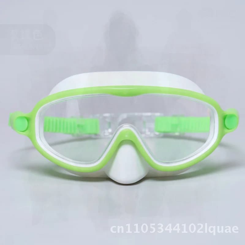 Swimwear with large frame for children, waterproof, anti-fog, HD plating, nose cover, for outdoor swimming, from 3 to 12 years, colorful