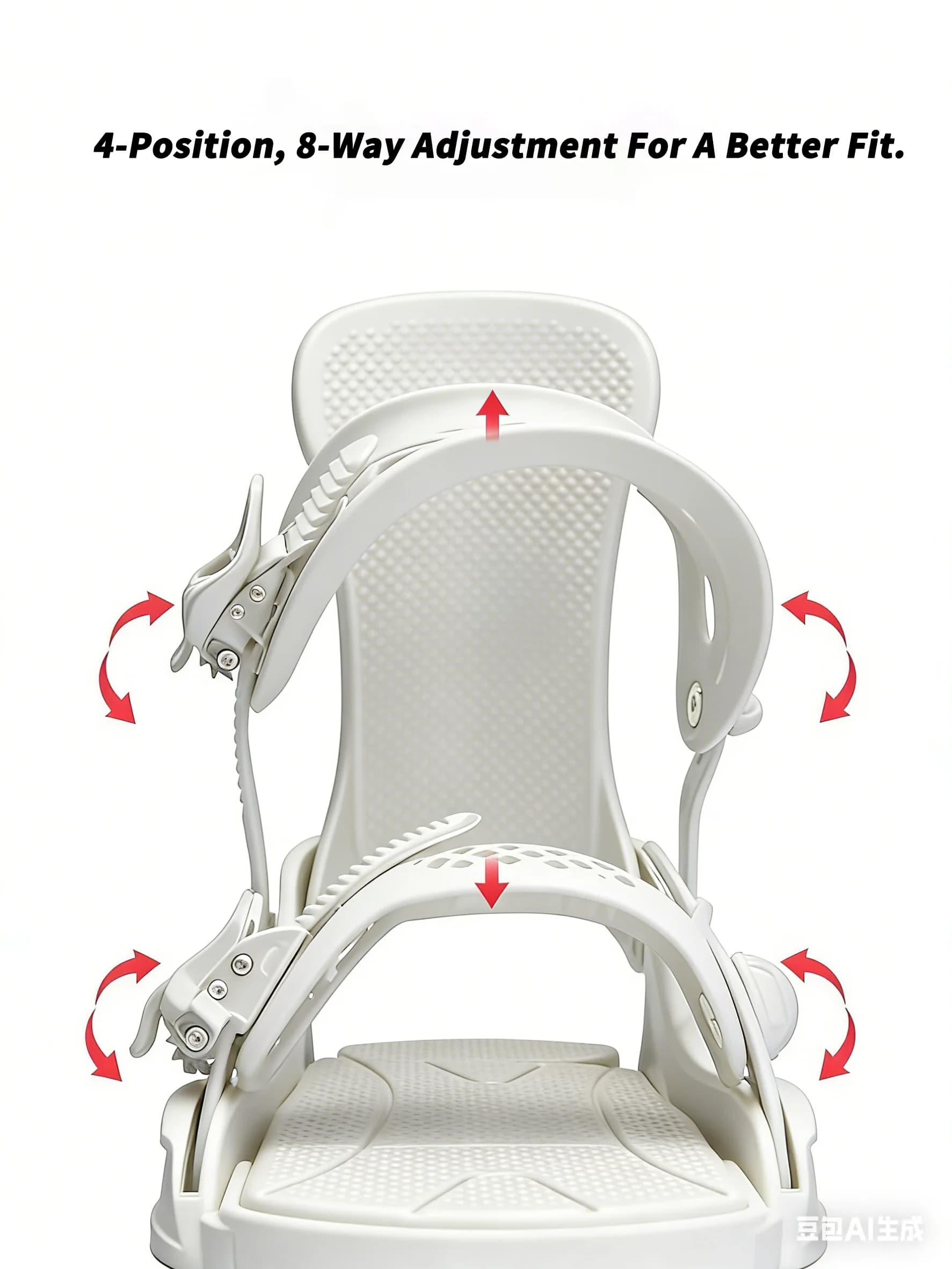 Raccoglitori per snowboard Bianco 3D Rilegatura avvolta completamente regolabile Base ammortizzante e confortevole