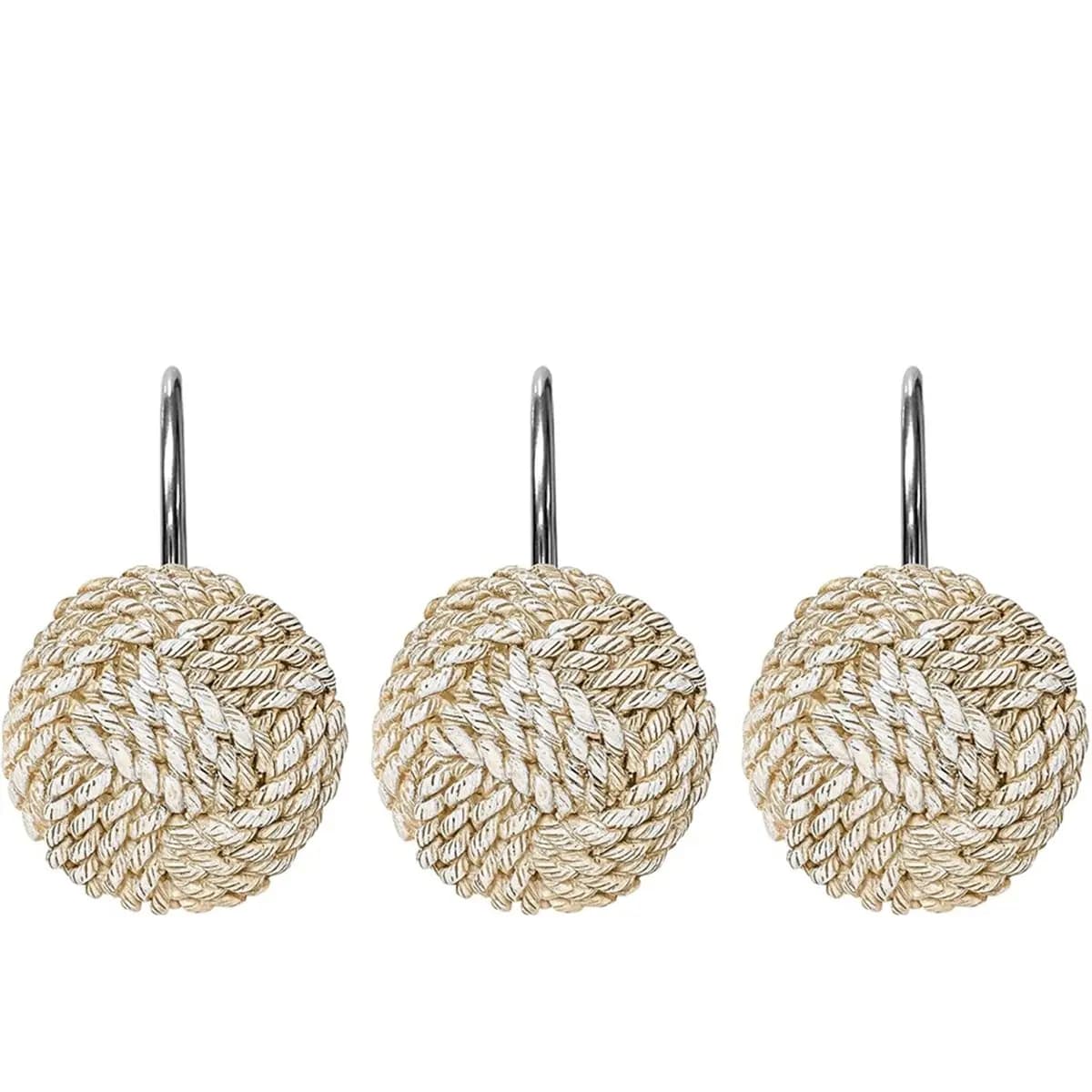 2026 Nuovi ganci per tende da doccia con nodi Boho, anelli decorativi per tende da doccia per la casa per il bagno, set di 12 grucce per tende da doccia
