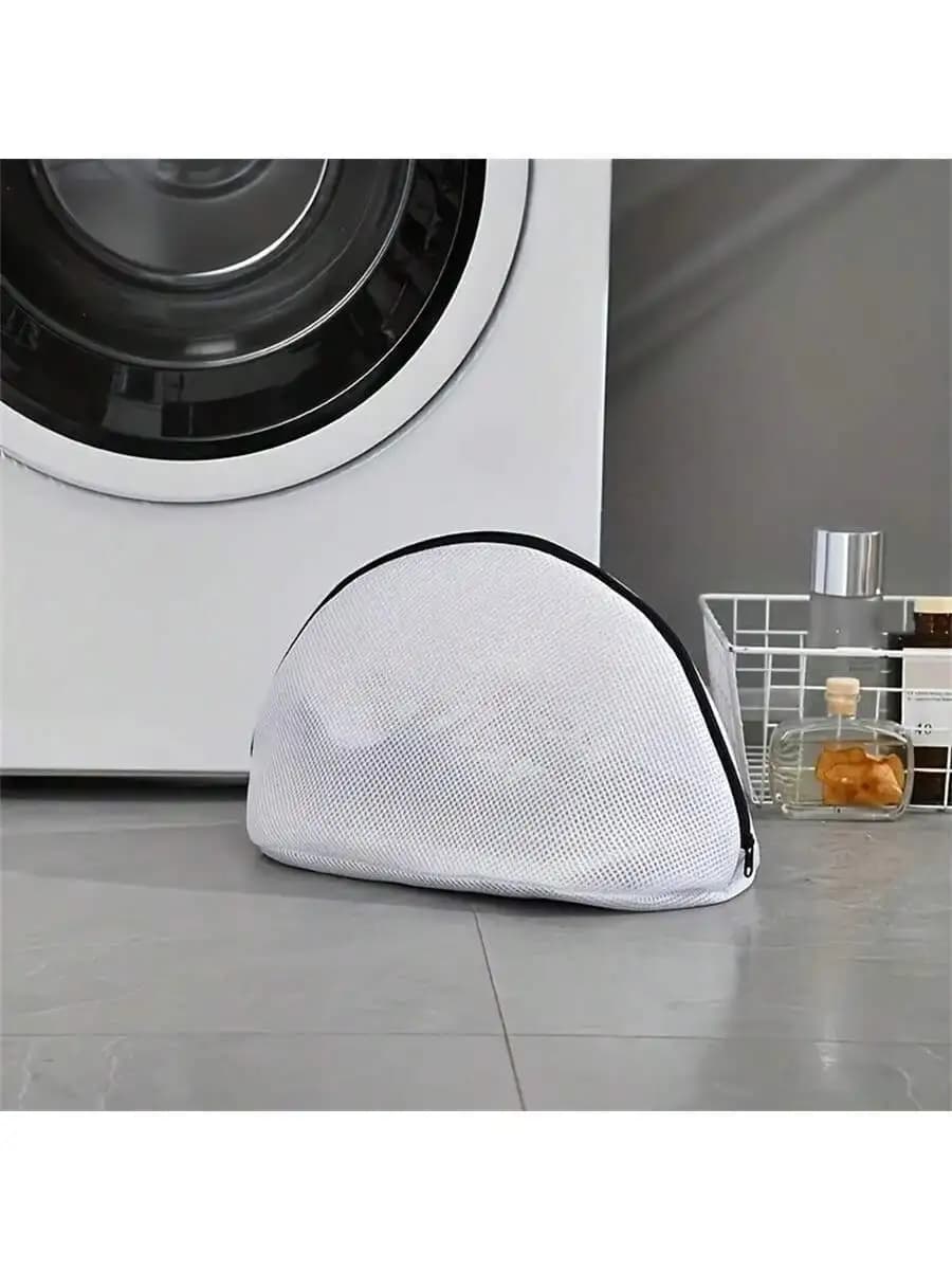 1pc White Bag With Black Zipper, Shoe Wash Bag, Shoe Storage Bag, Home Shoe Wash Bag, Shoe Wash Filter Net Bag, Laundry Bag,