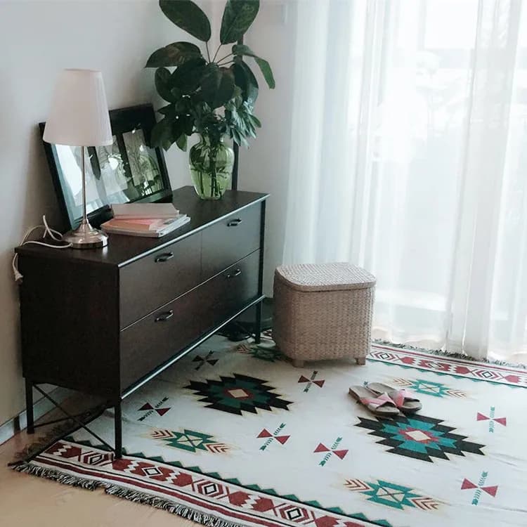 Retro Nordic Persian Style Ethnic Carpet Sofa Cover Tapestry Multi-Purpose Blanket Living Room Bedroom Home Decor