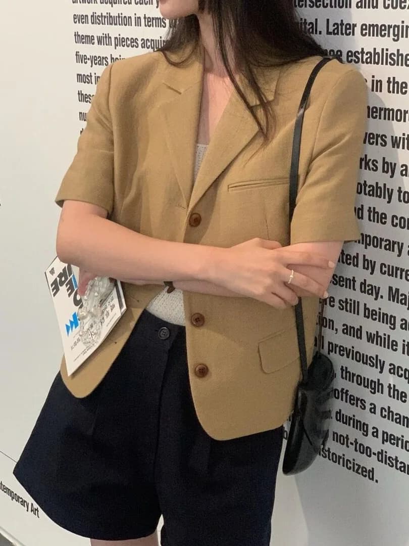 Elegant Short Suit Jacket with Korean Style Women's Fashion Spring Autumn Winter Outerwear Casual Streetwear