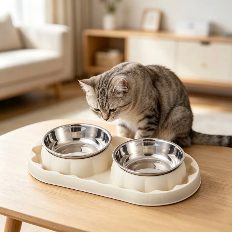 Stainless Steel Pet Bowl Slow Feeder Anti Choke Neck Protect Anti Spill Multi Use Food Water Bowl for Cat Dog Feeding Supply