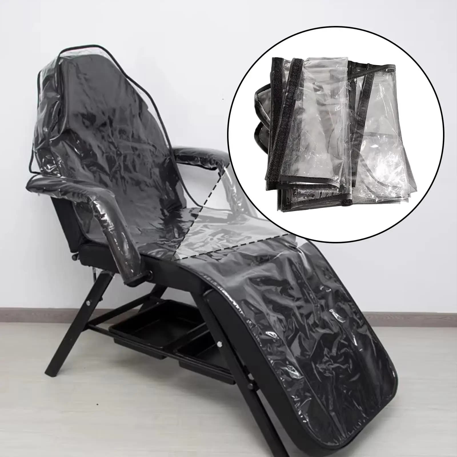 Copertura Trasparente in PVC per Lettino da Massaggio, Pieghevole e Impermeabile, Protezione per Tavolo da Estetica, Spa, Salone, Ufficio, Facile da Pulire