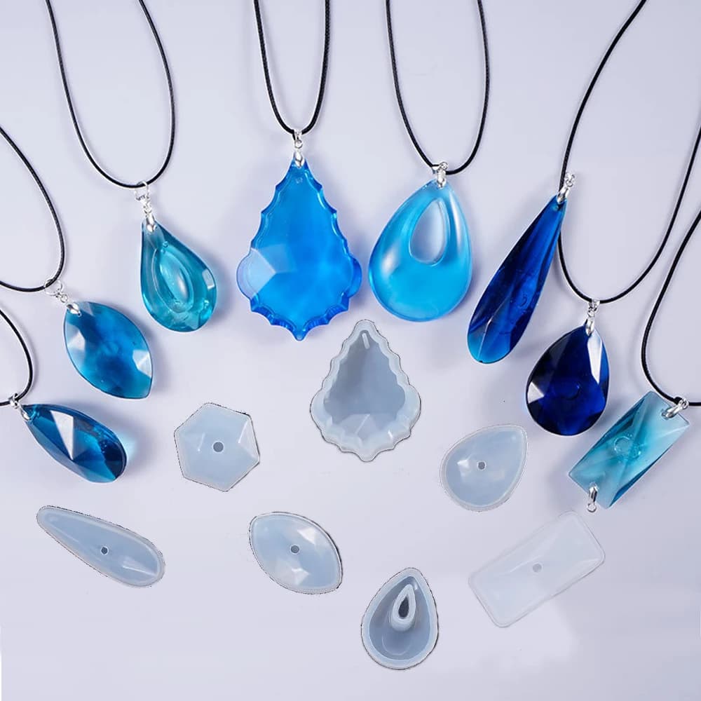 3D Stereoscopic Geometric Gem Silicone Mold Solid UV Resin DIY Epoxy Resin Pendant Necklace&Earring Jewelry Mould Accessory
