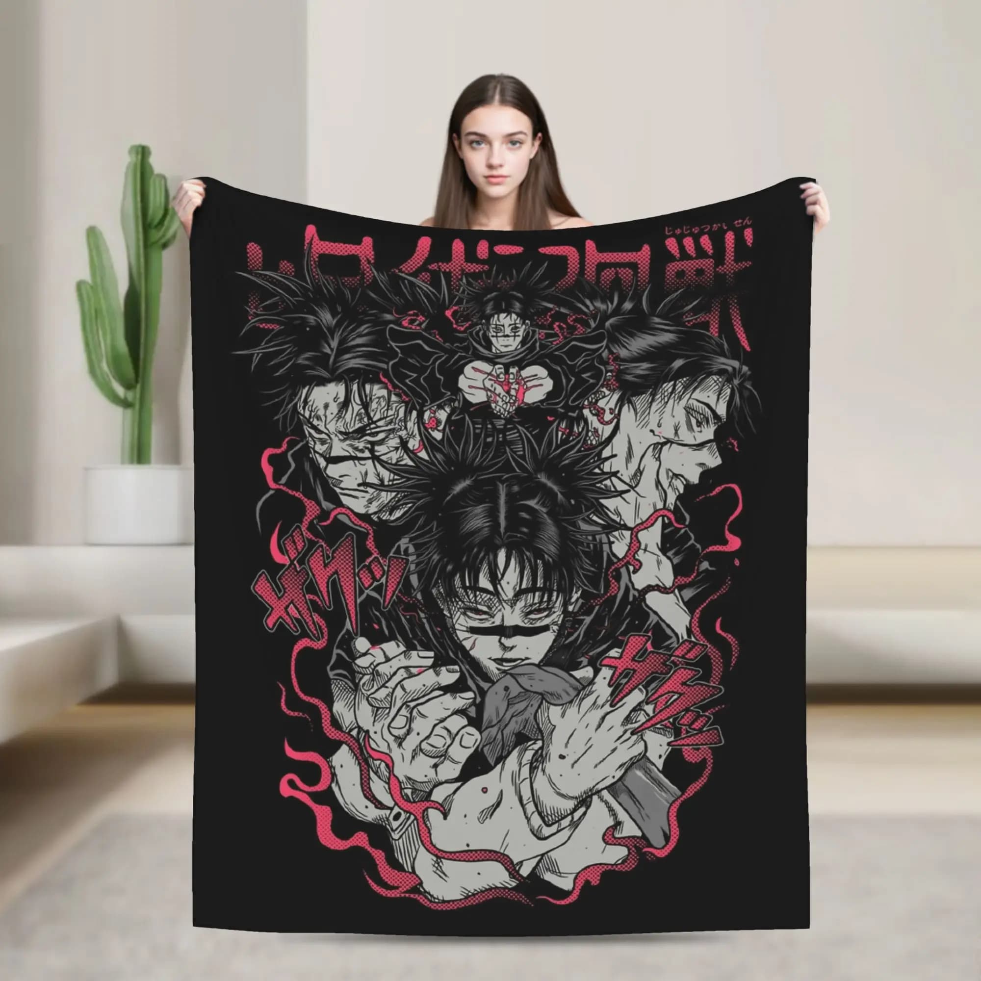 Manipolatore del sangue JJK Anime Choso Coperta Flanella Tessile Decor Coperte da tiro ultra morbide e traspiranti per divano Copriletto