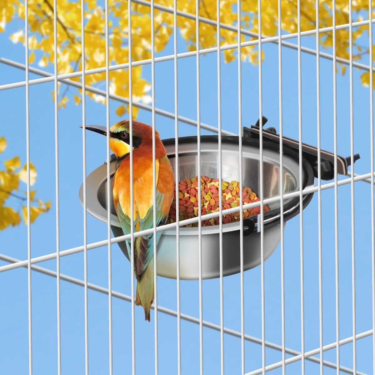 1Pcs Stainless Steel Bird Feeder Bowl Dishwasher Safe Rust Resistant Hanging Food Water Cup for Parrot Hamster Small Pets Birds